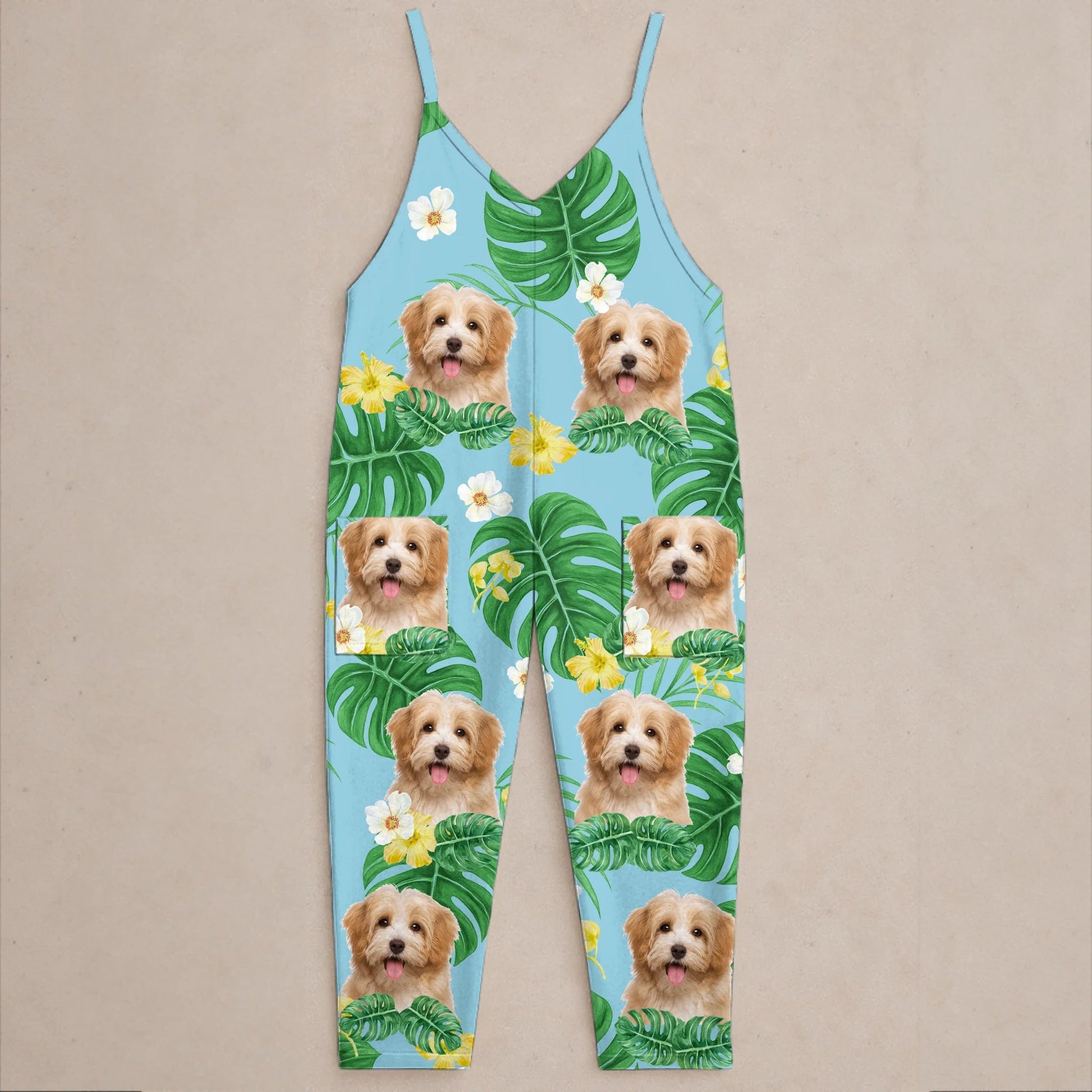 Custom Photo Casual Loose Overalls Jumpsuit