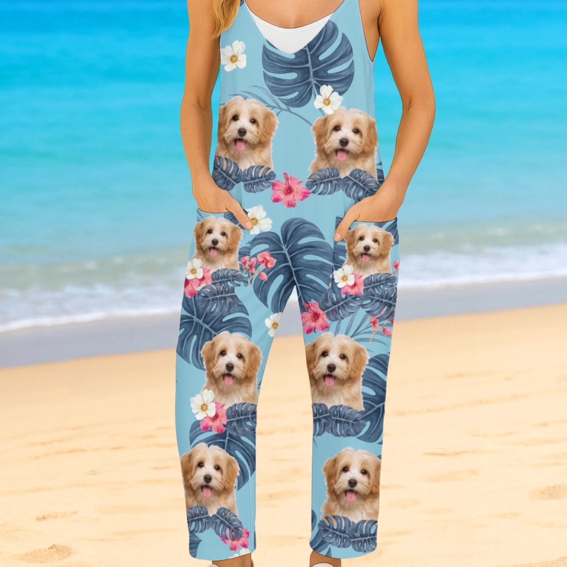 Custom Photo Casual Loose Overalls Jumpsuit