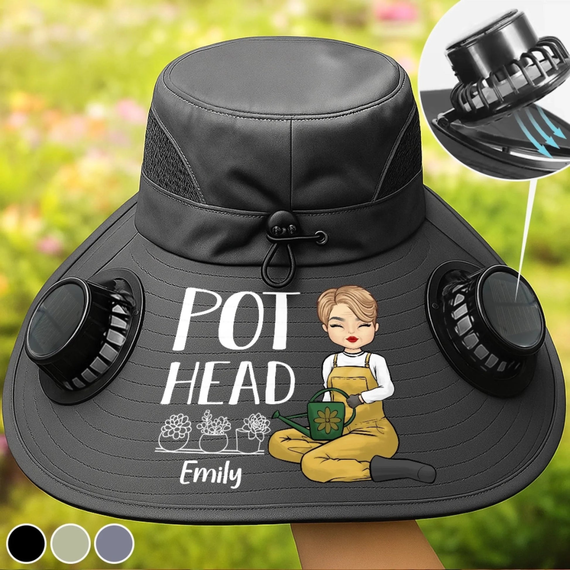 Custom Solar Fan Hat