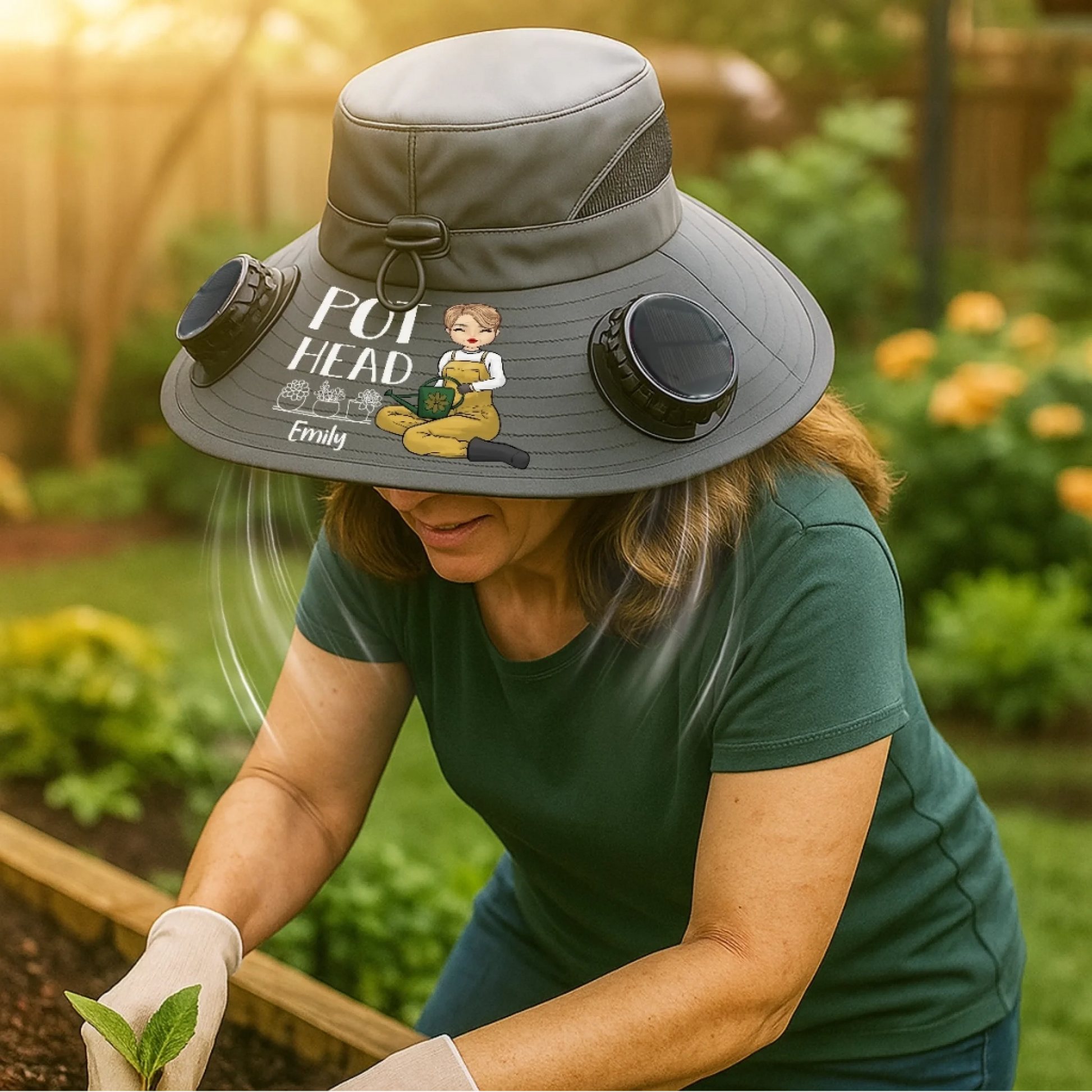 Custom Solar Fan Hat