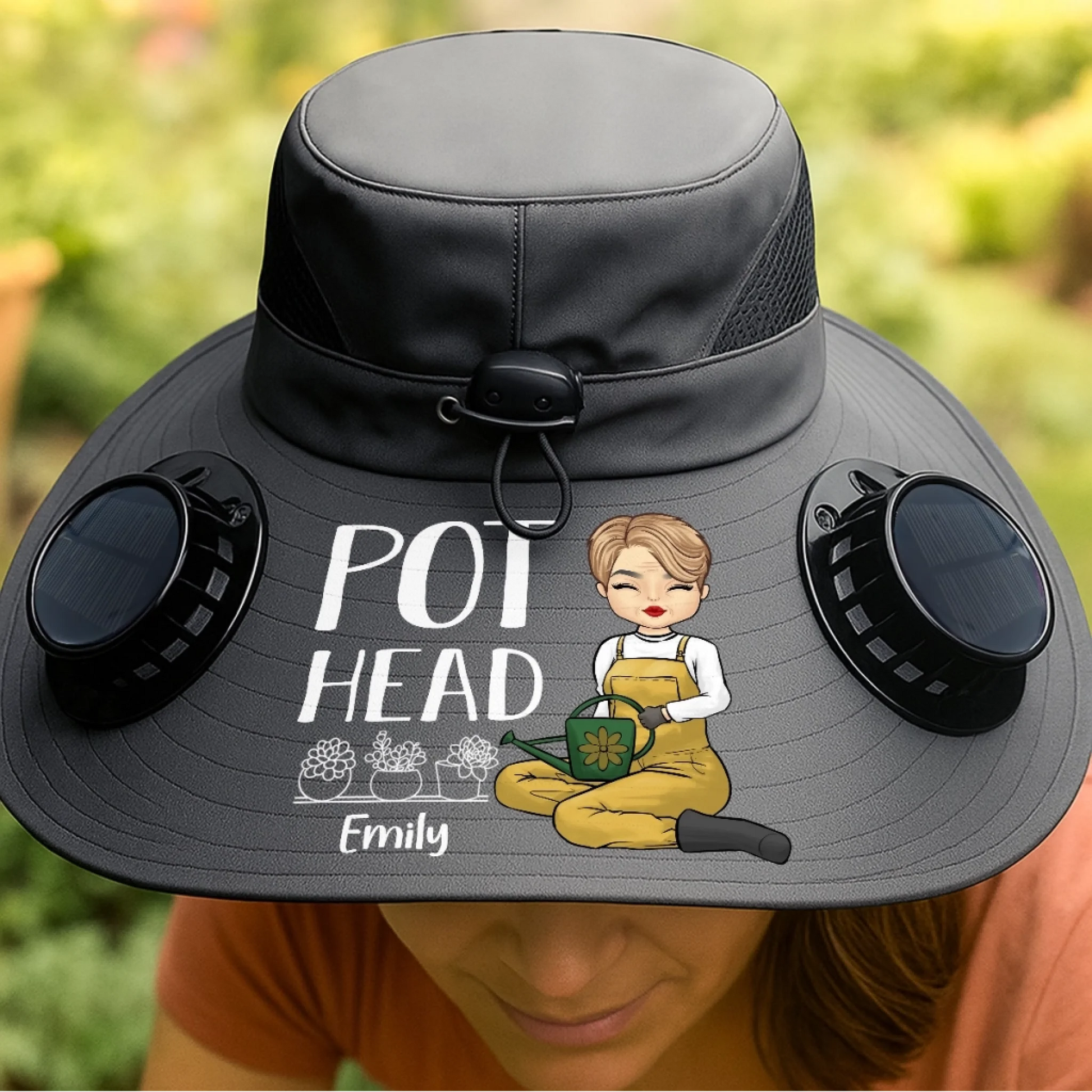 Custom Solar Fan Hat