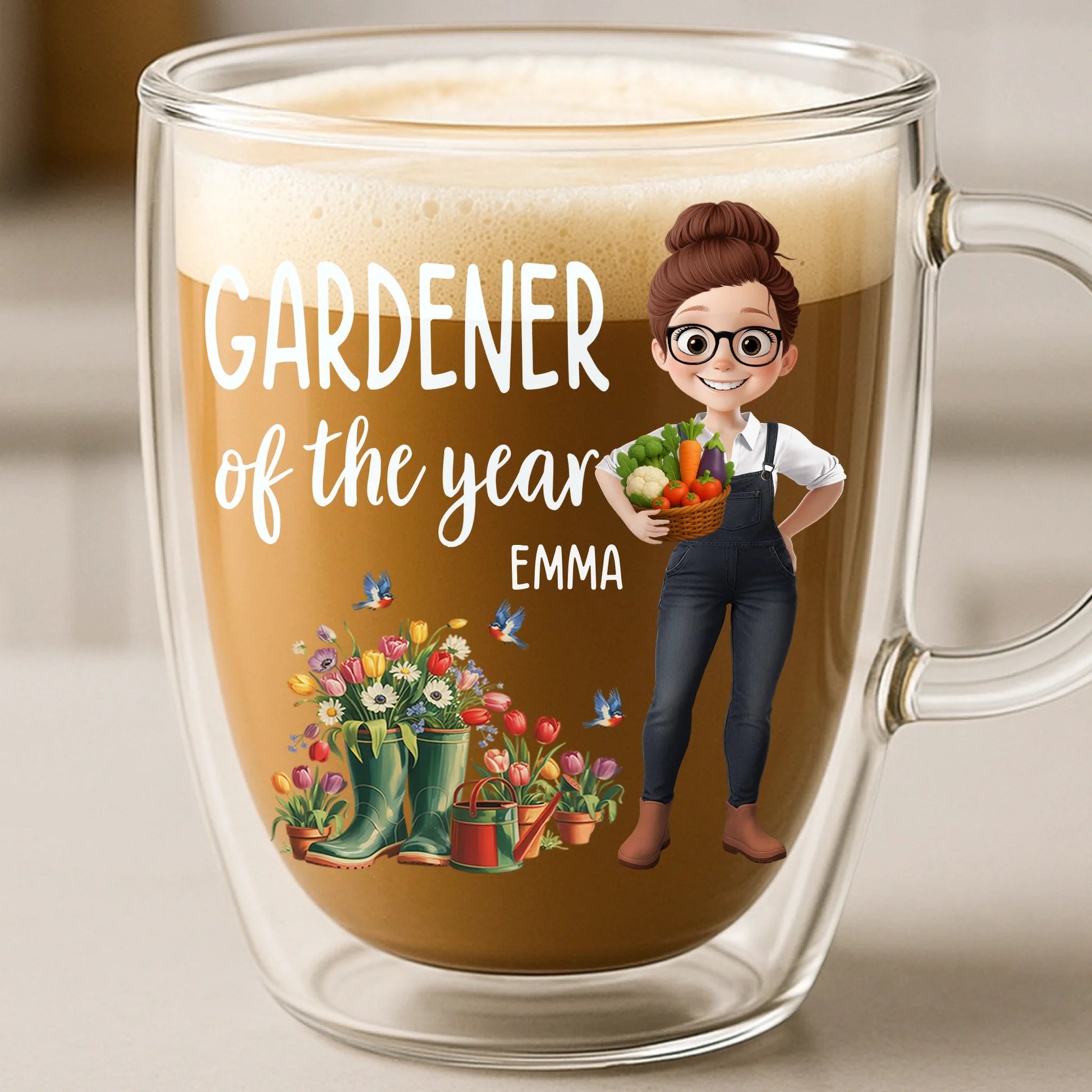 Custom Double Wall Glass Mug