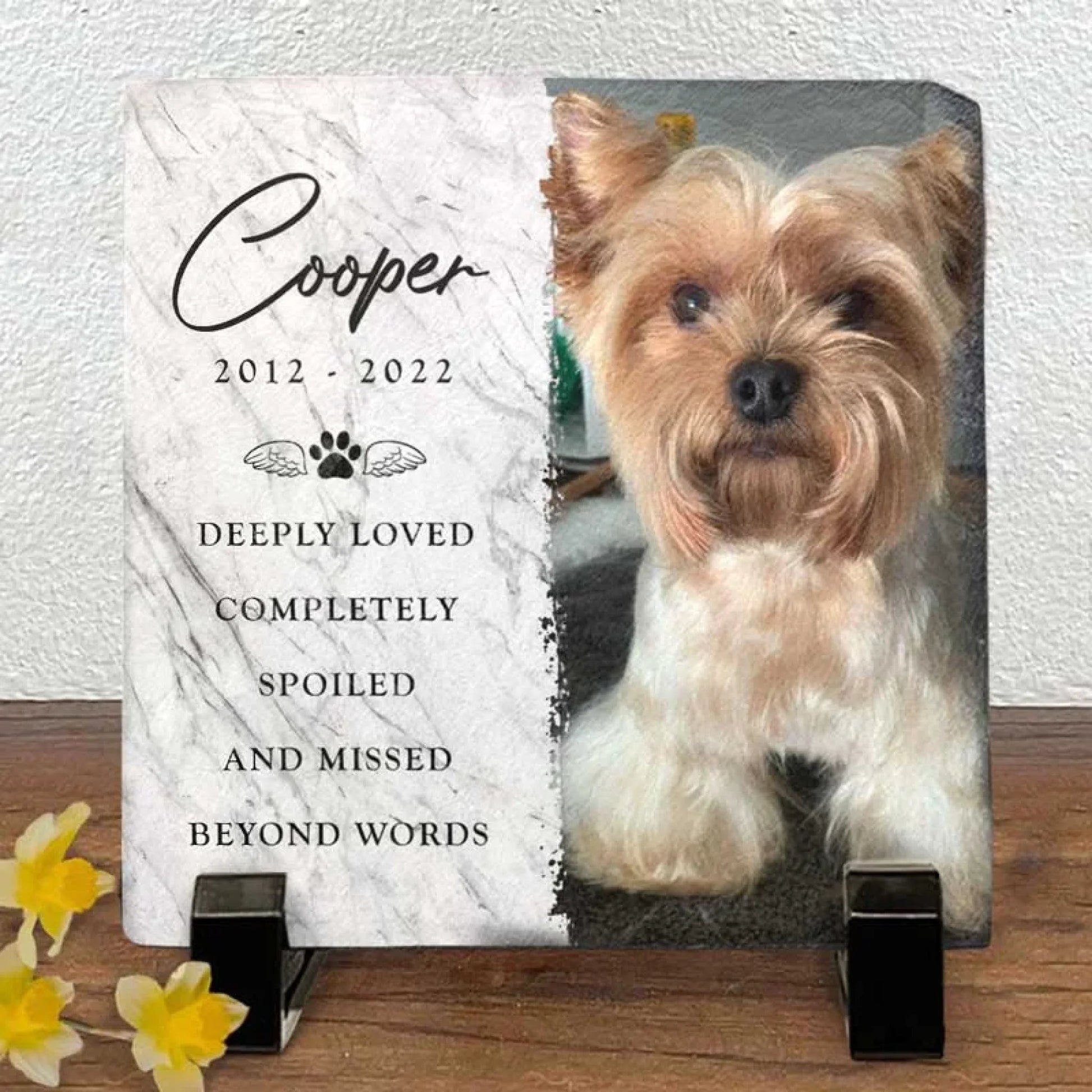 Custom Photo Square Shaped Memorial Stone