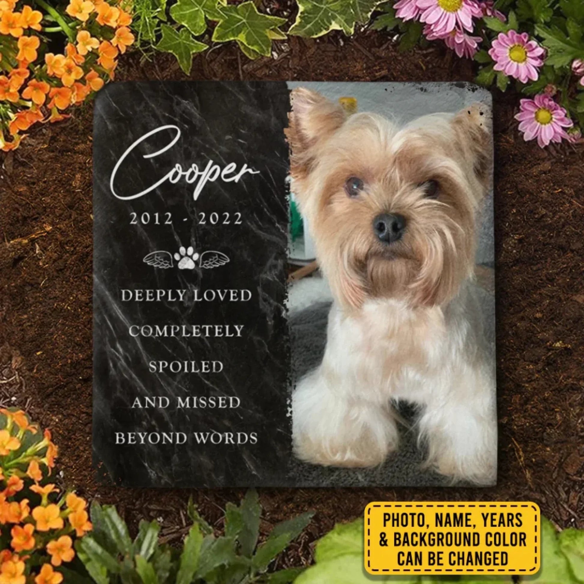 Custom Photo Square Shaped Memorial Stone