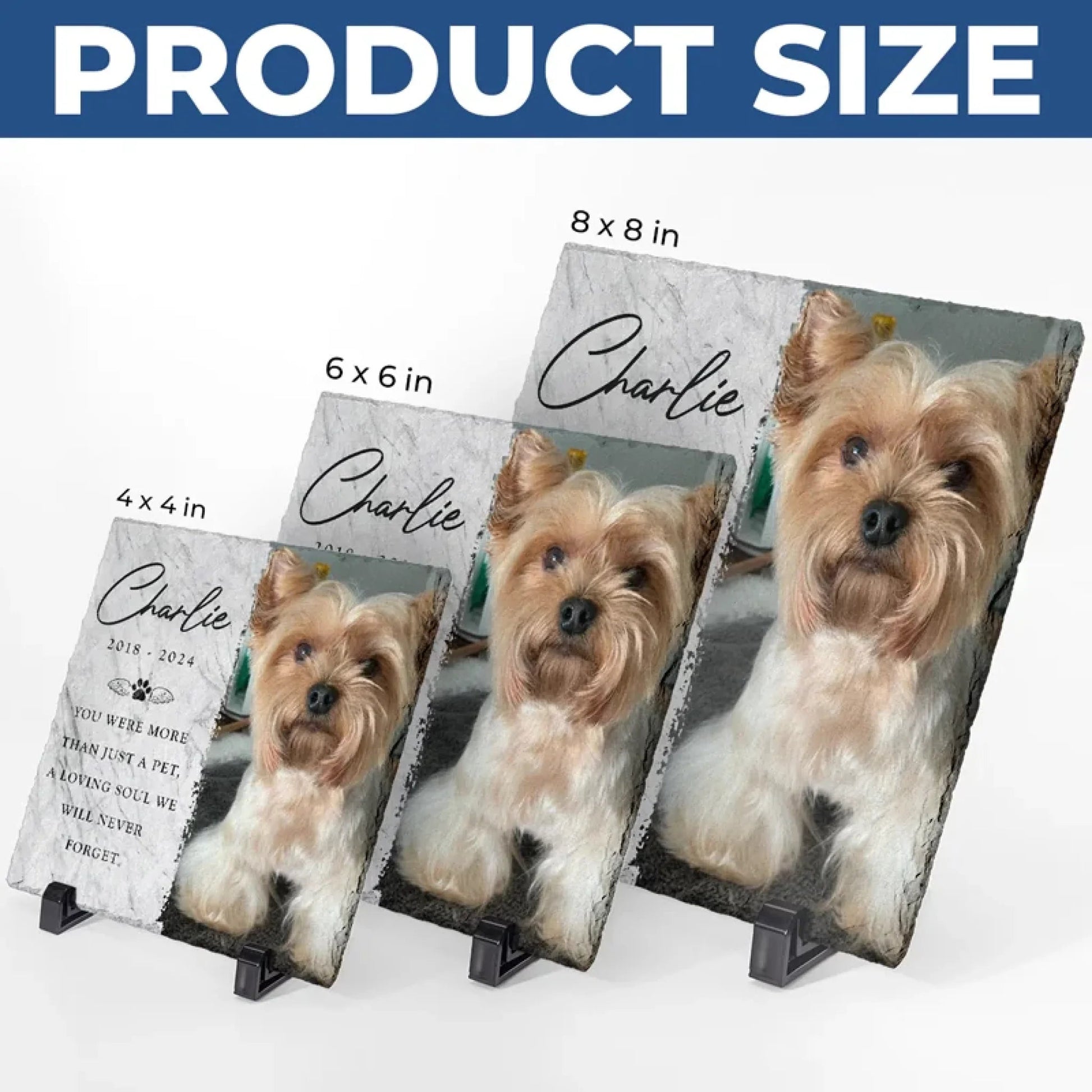 Custom Photo Square Shaped Memorial Stone
