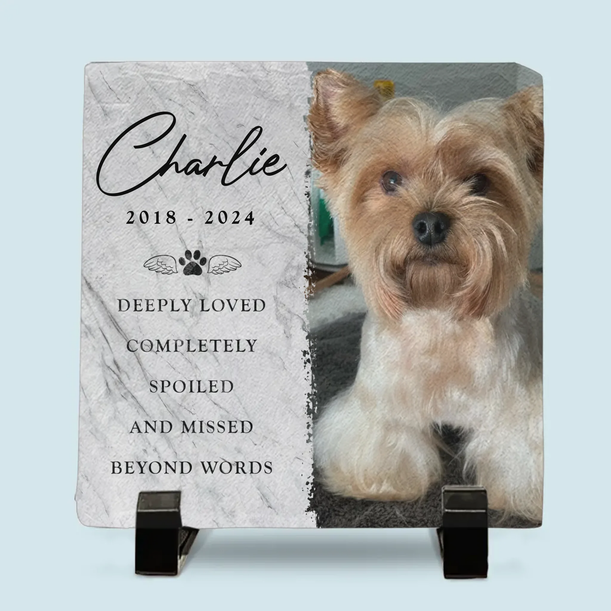 Custom Photo Square Shaped Memorial Stone