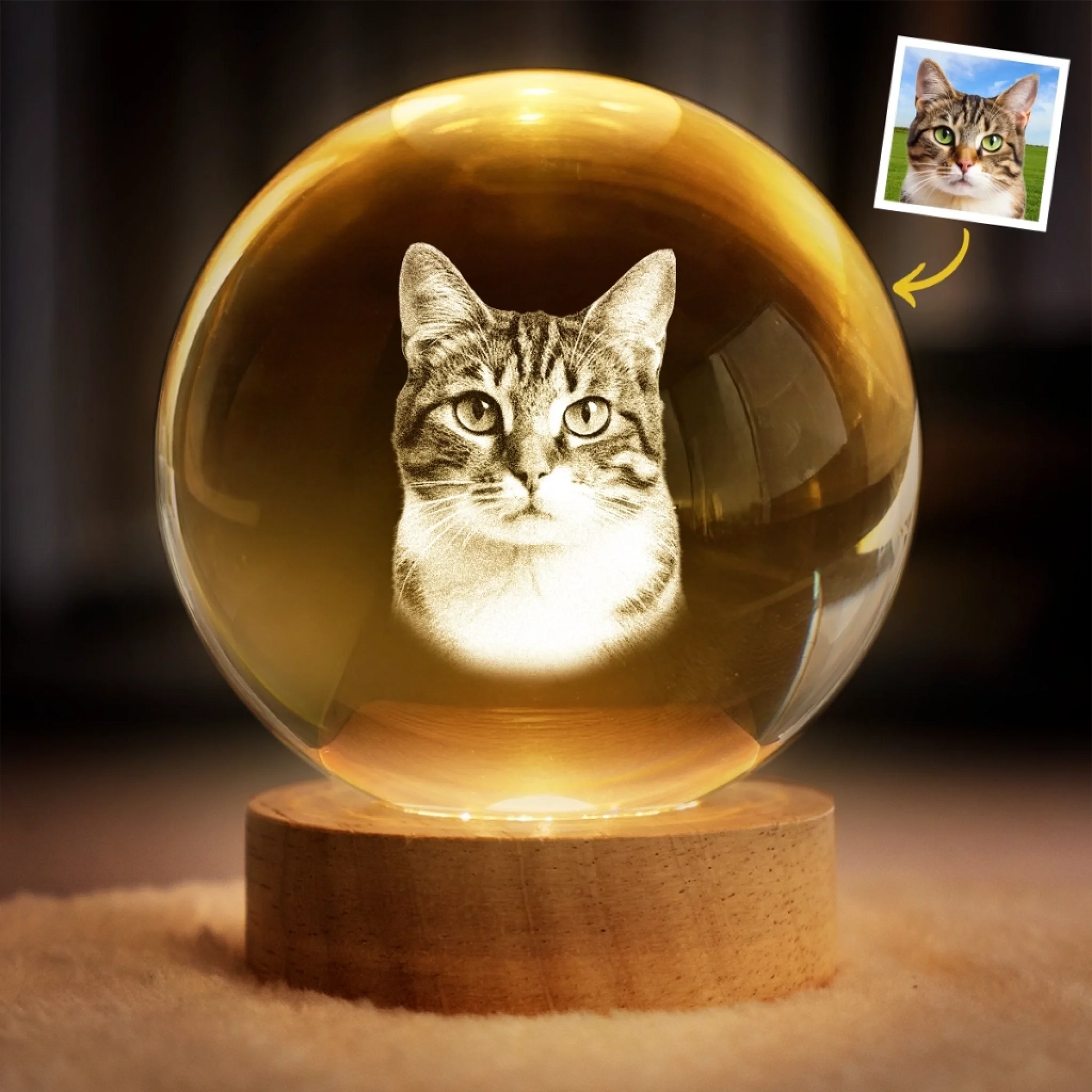 Custom Photo Crystal Globe Lamp