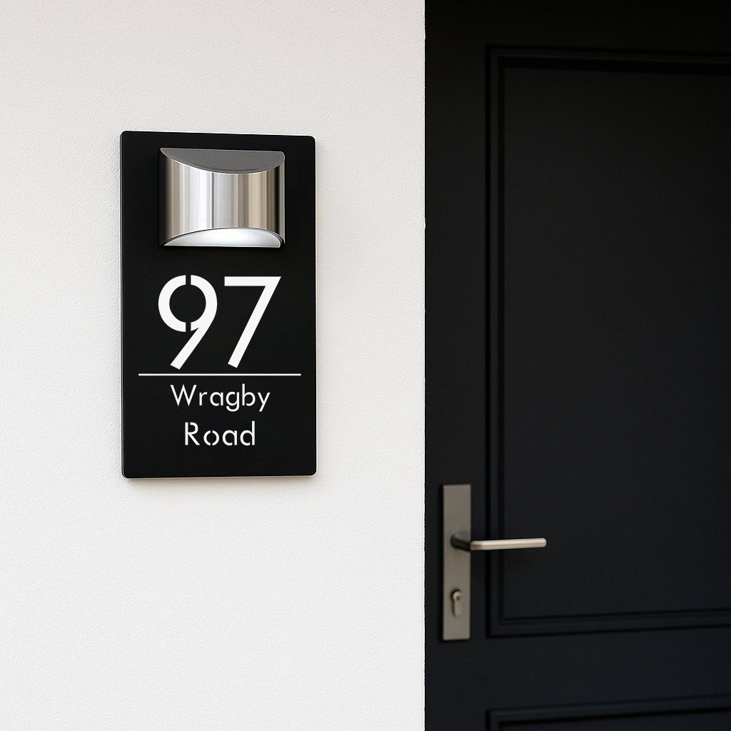 Personalized Solar Modern Door Plaque