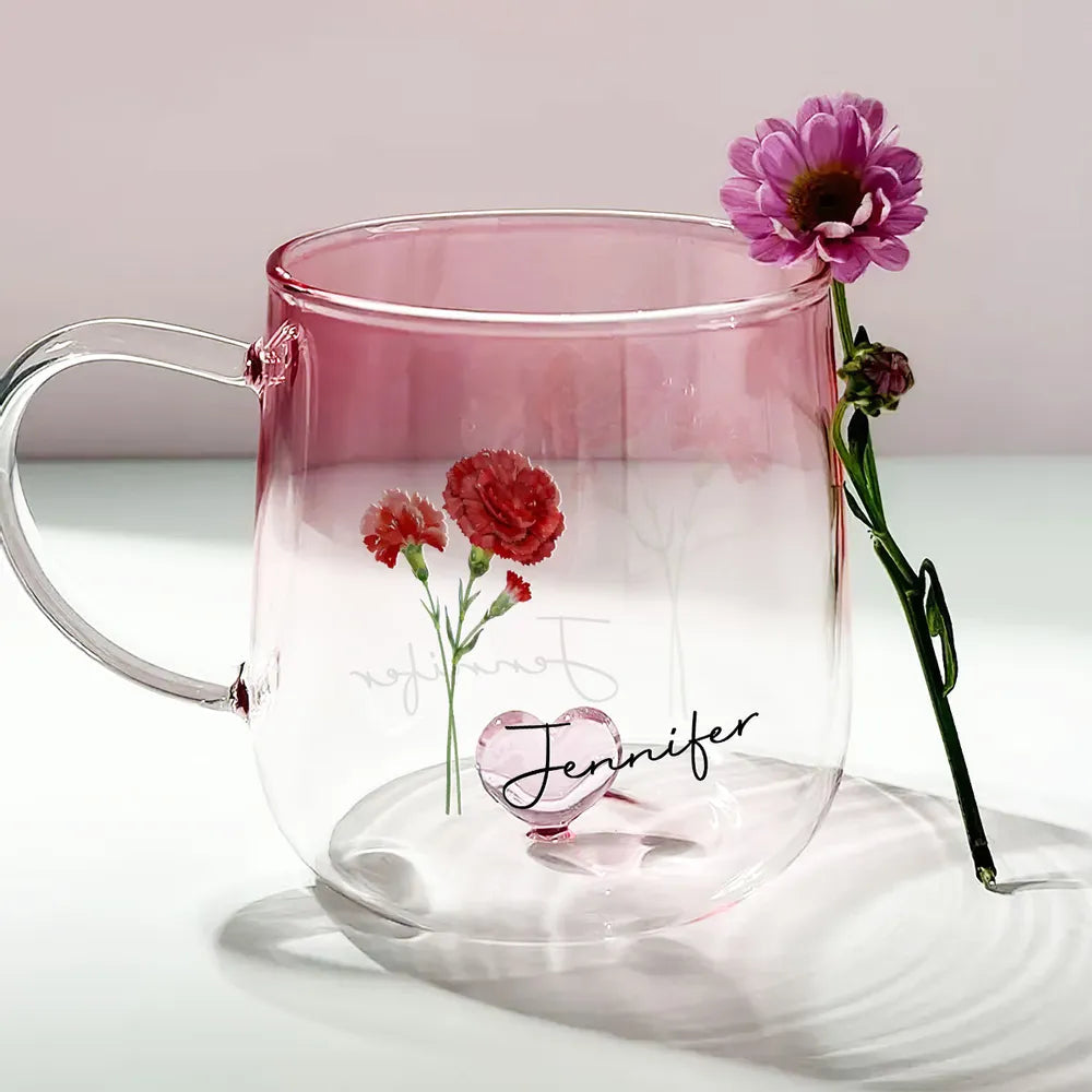 Personalized Custom Pink Gradient Glass Mug