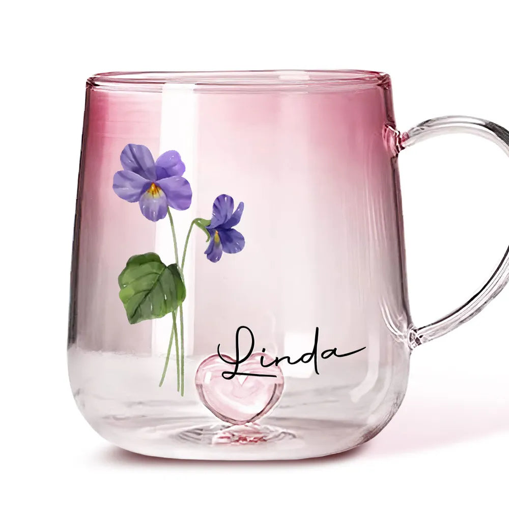 Personalized Custom Pink Gradient Glass Mug