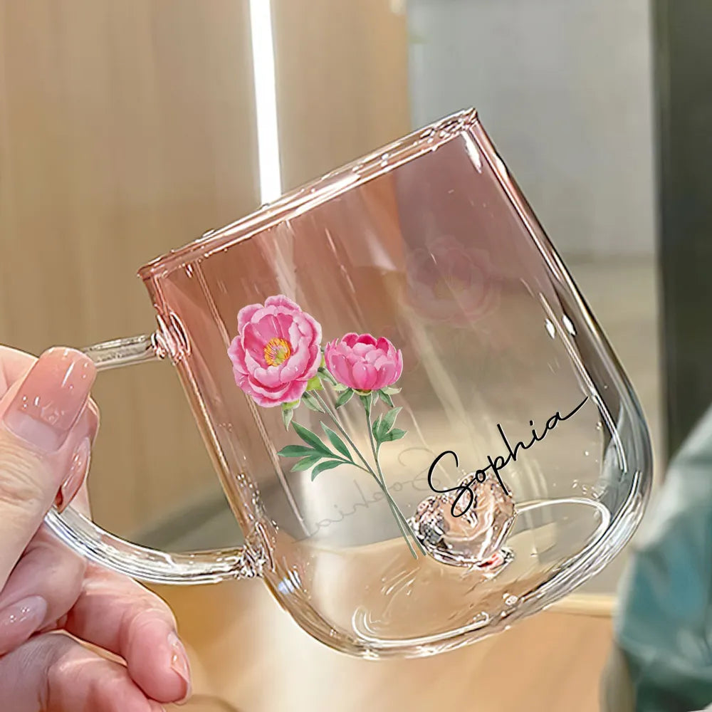 Personalized Custom Pink Gradient Glass Mug