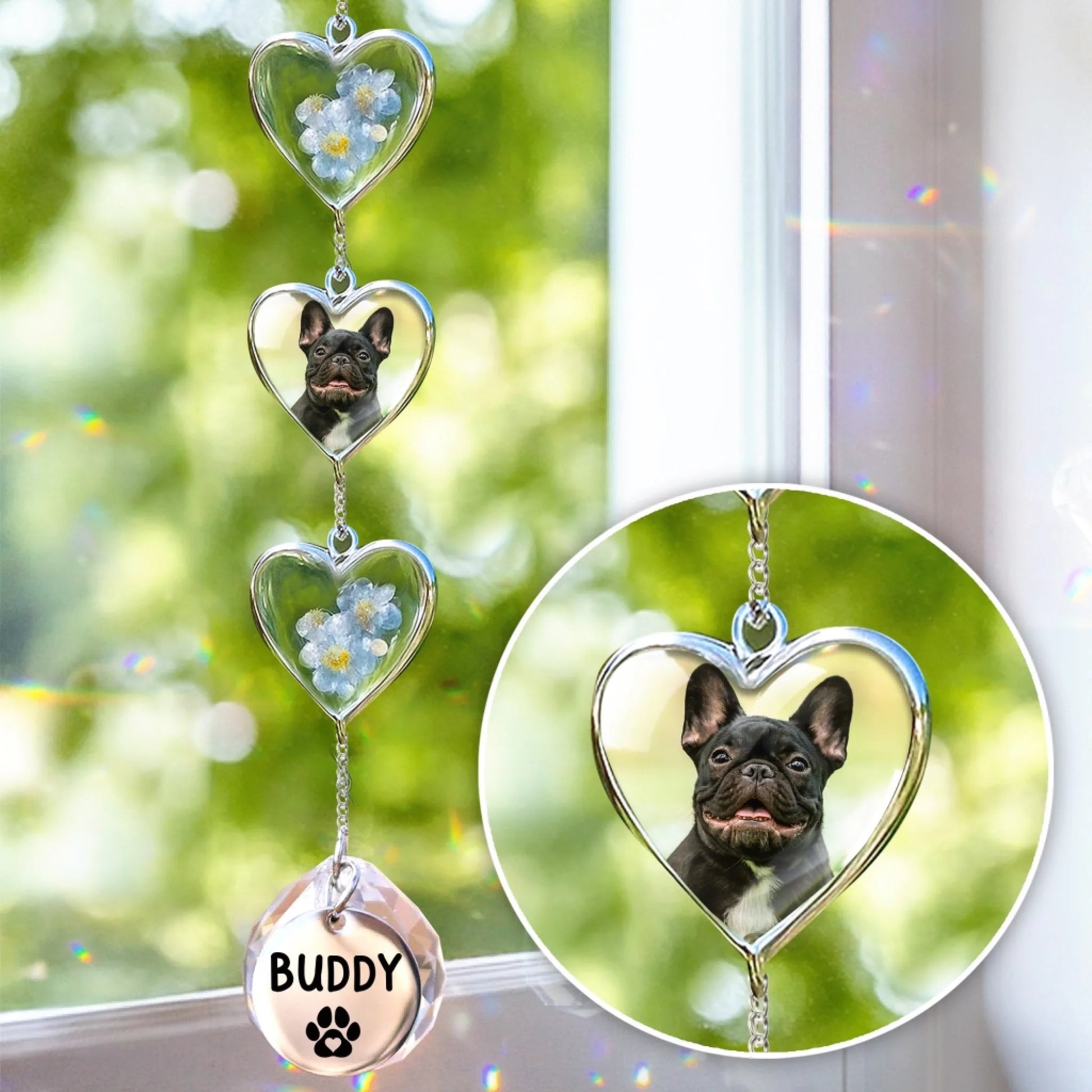 Custom Photo Memorial Crystal Suncatcher