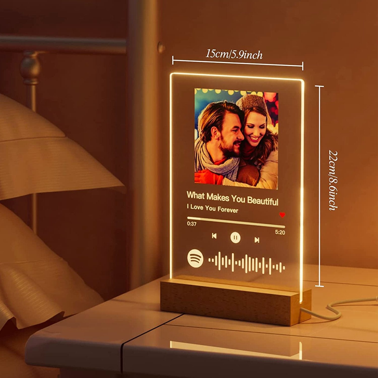 Custom Spotify Photo Music Plate Night Light