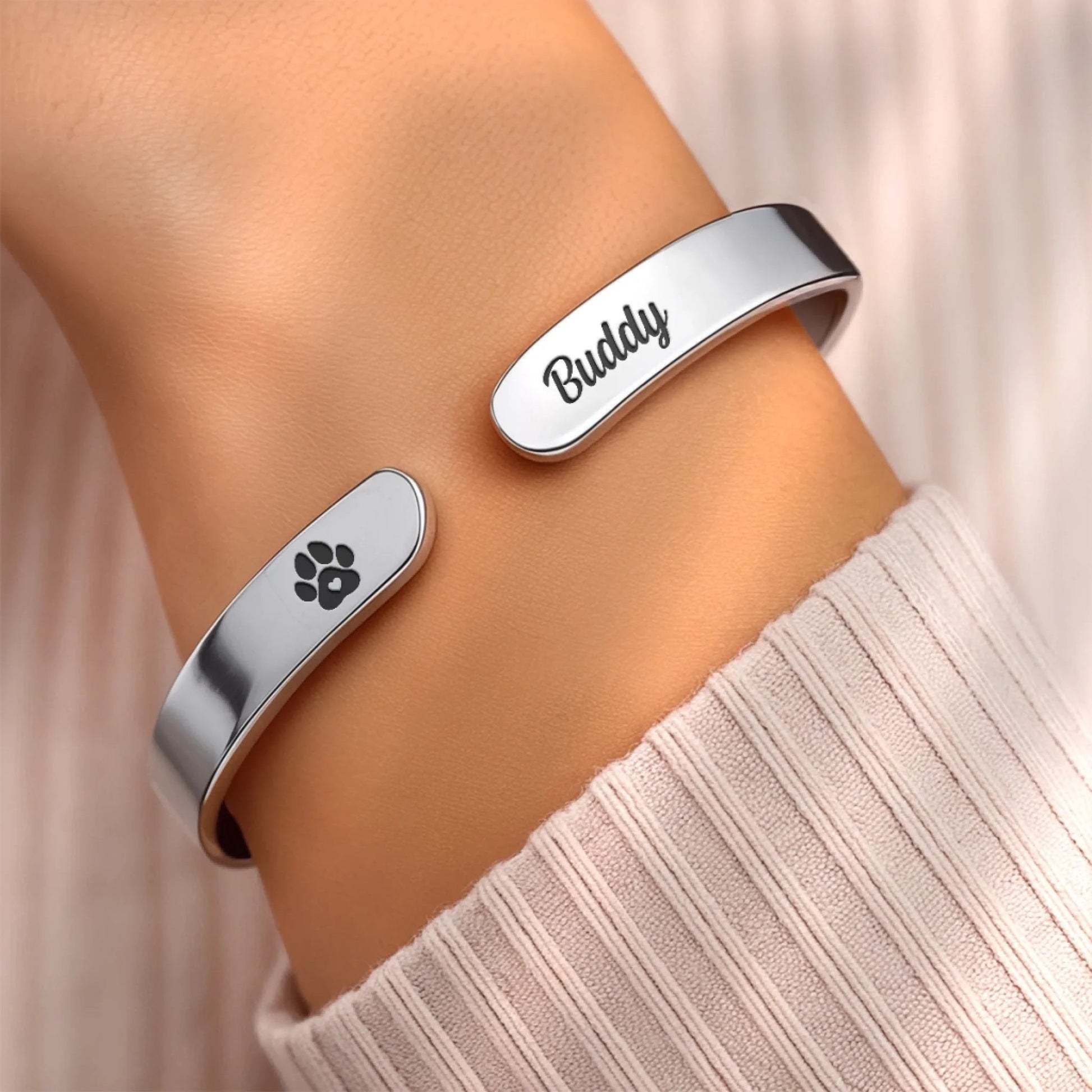 Custom Engraved Stainless Steel Cuff Bracelet