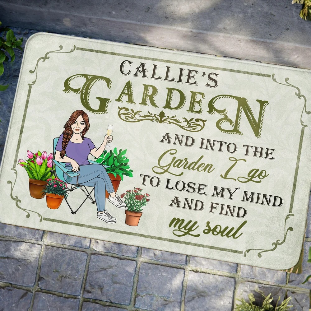 Personalised Flower Garden Cartoon Character Durable Doormat