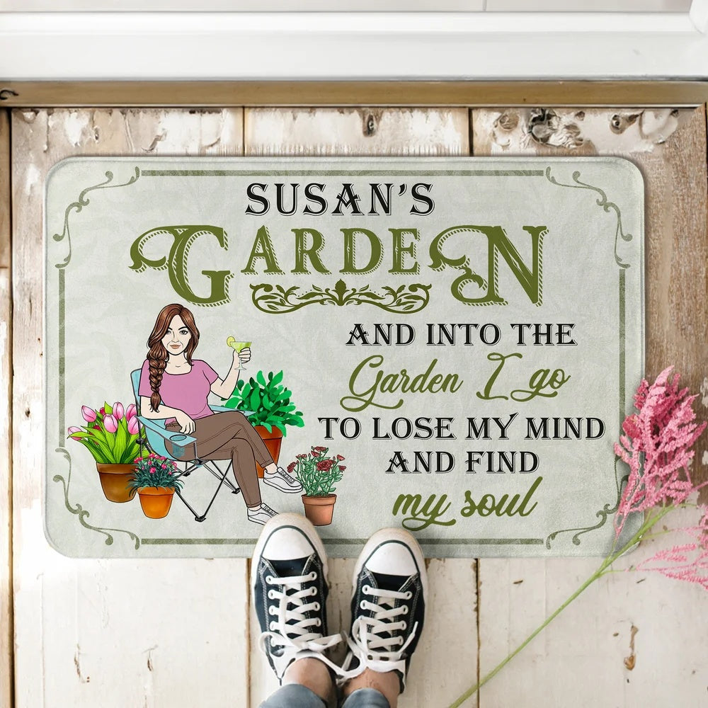 Personalised Flower Garden Cartoon Character Durable Doormat