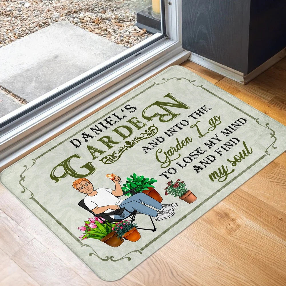 Personalised Flower Garden Cartoon Character Durable Doormat