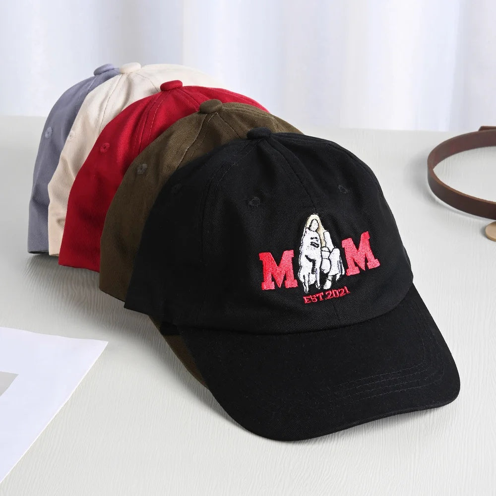 Personalized Embroidered Dog Cat Mom Dad Photo Baseball Cap