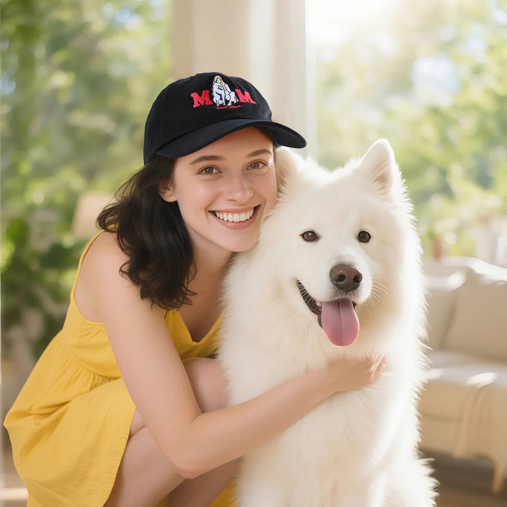 Personalized Embroidered Dog Cat Mom Dad Photo Baseball Cap