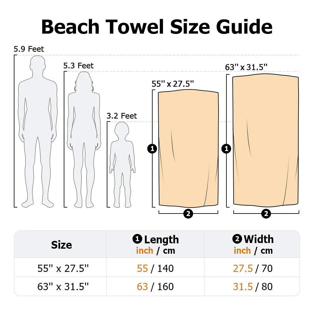 Personalized Marine Life Art Illustration Oversized Quick Dry Beach Towel