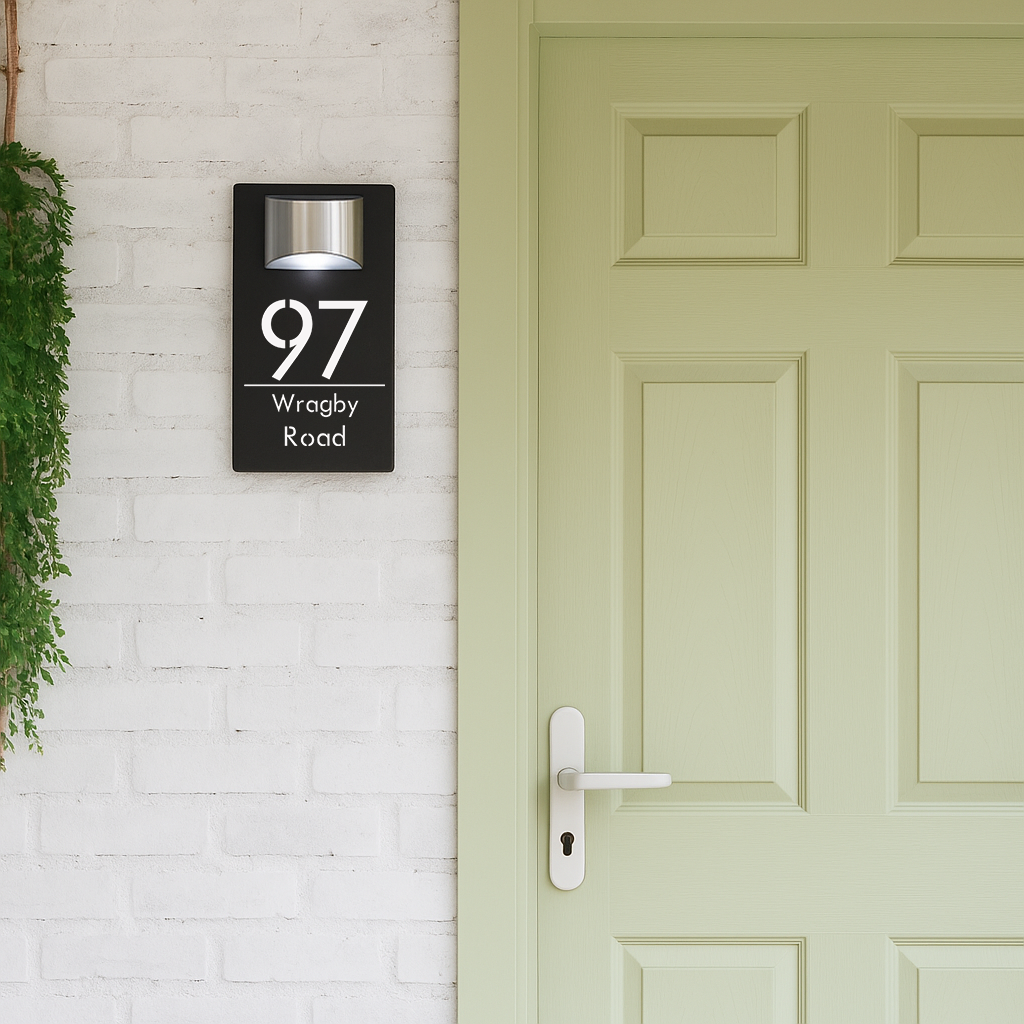 Personalized Solar Modern Door Plaque