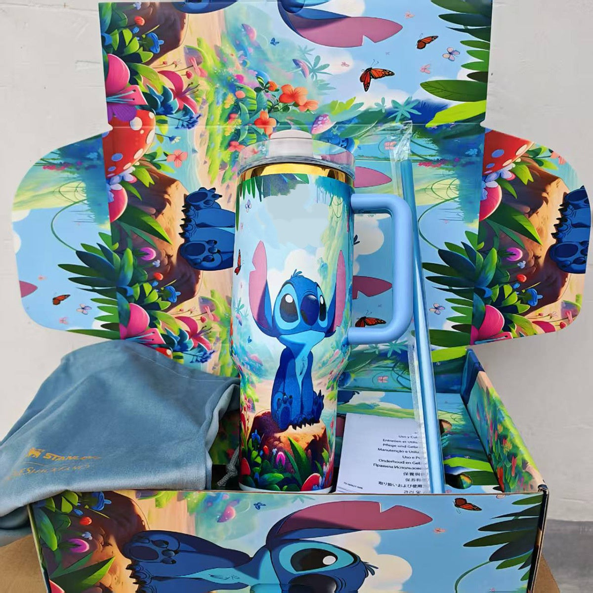 Stitch Insulated Tumbler Gift Box 40OZ Include Straw And Topper