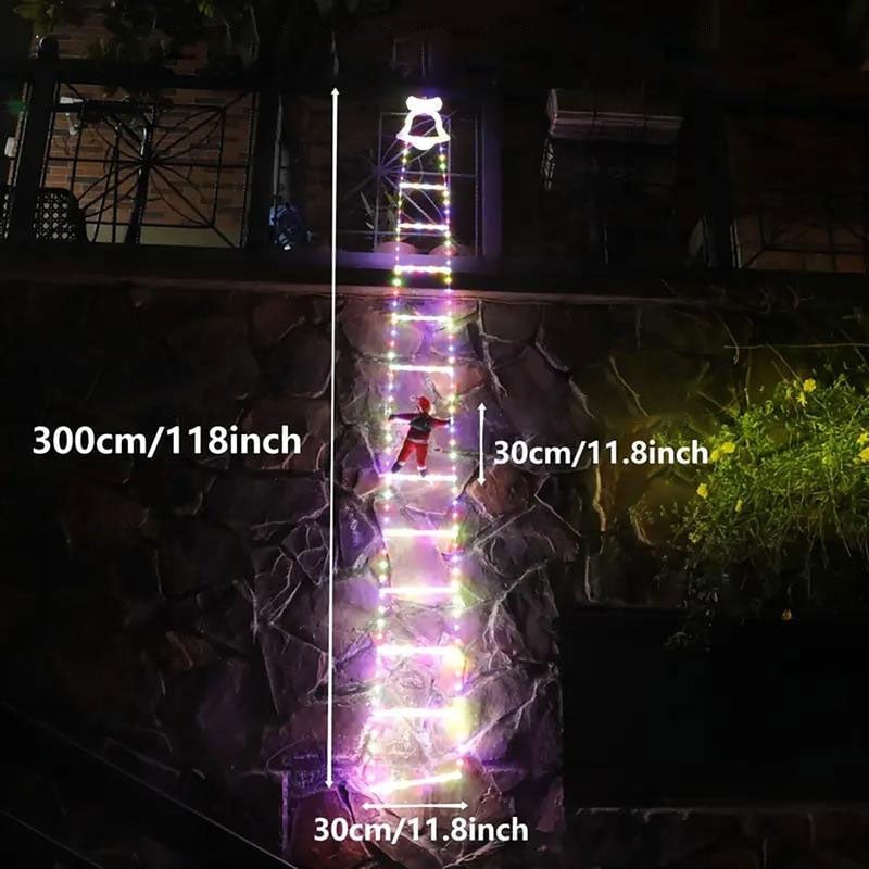 Santa Claus LED Ladder Light